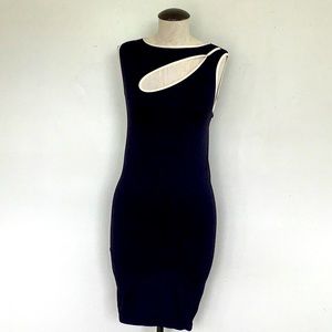 Bebe stretchy black and cream dress